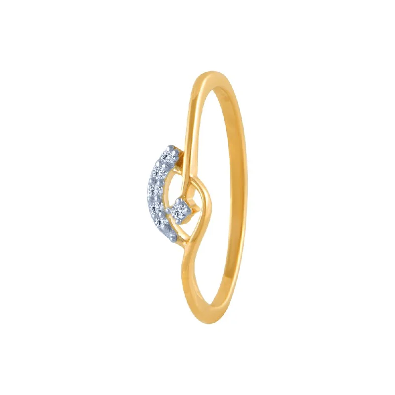 14k (585) Yellow Gold And Diamond Ring For Women