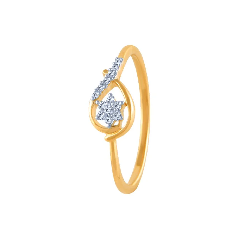 14k (585) Yellow Gold And Diamond Ring For Women