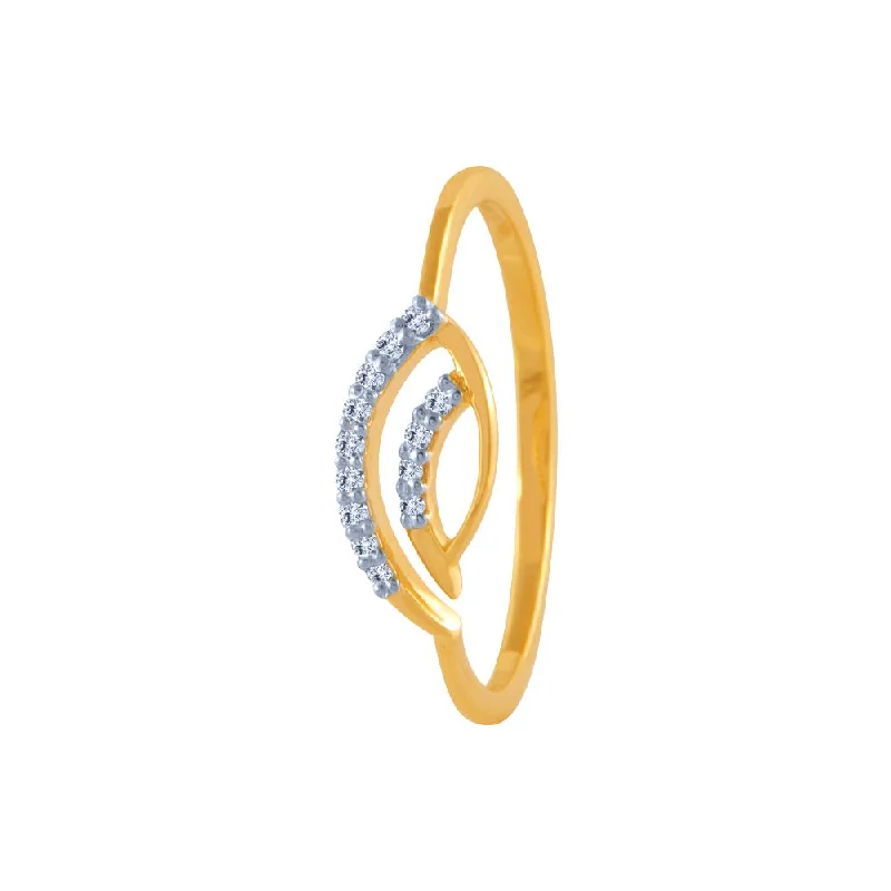 14k (585) Yellow Gold And Diamond Ring For Women