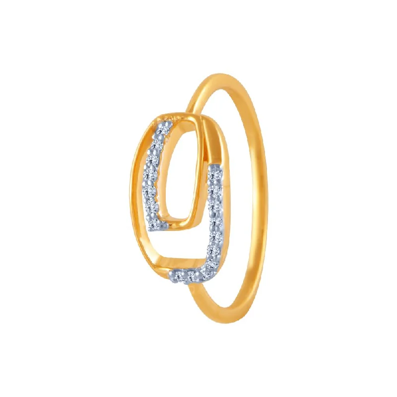 14k (585) Yellow Gold And Diamond Ring For Women