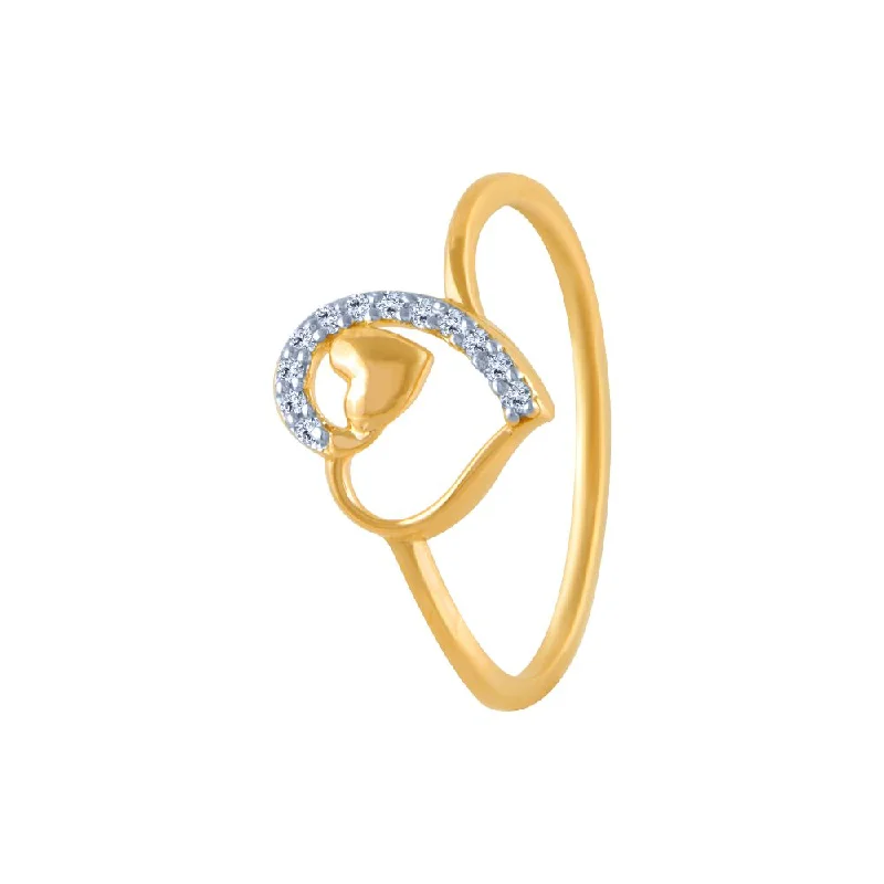 14k (585) Yellow Gold And Diamond Ring For Women