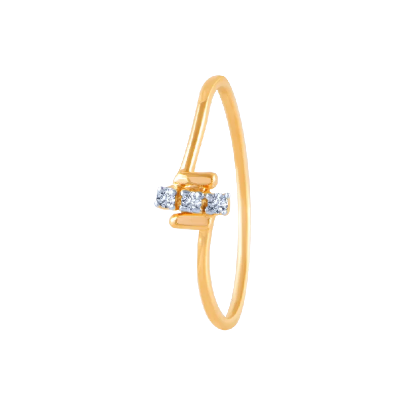 14k (585) Yellow Gold And Diamond Ring For Women