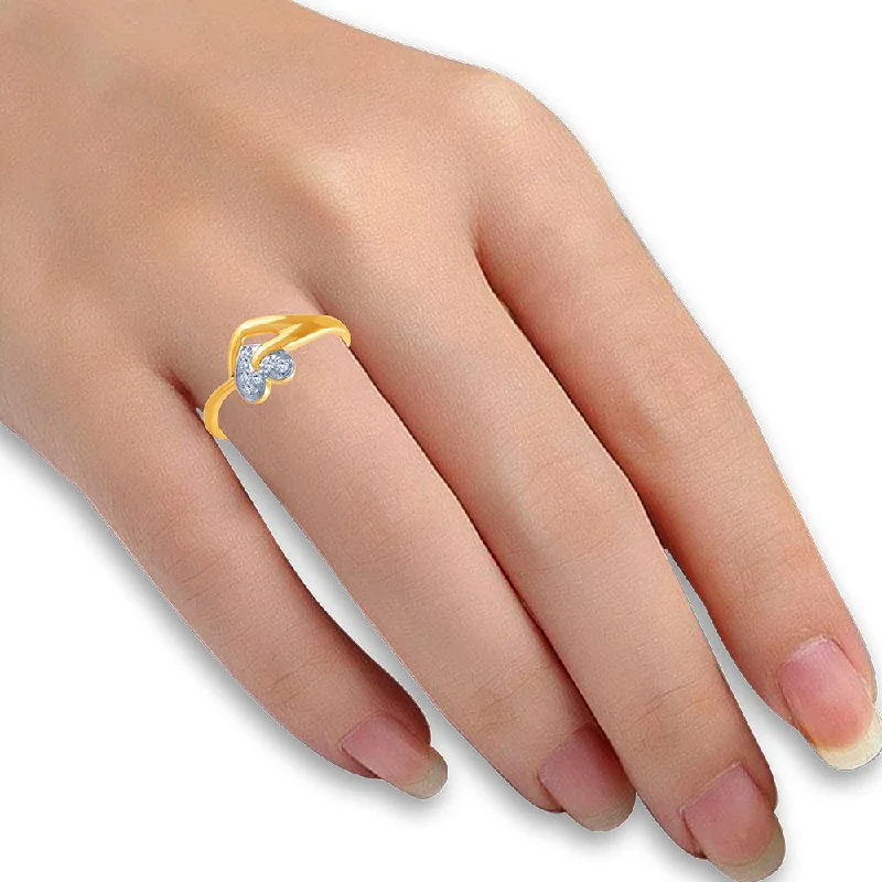 14k (585) Yellow Gold And Diamond Ring For Women