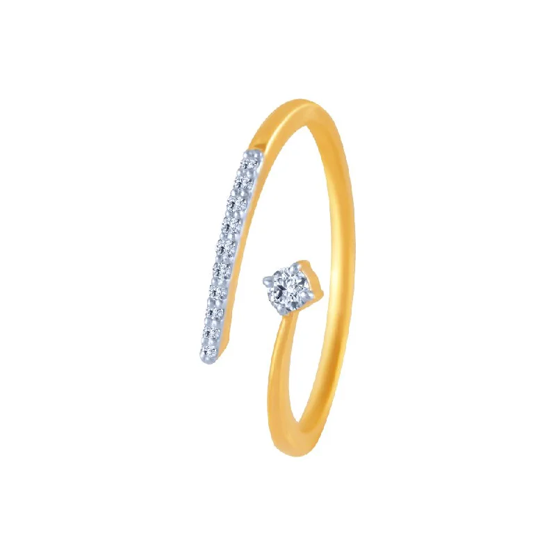 14k (585) Yellow Gold And Diamond Ring For Women