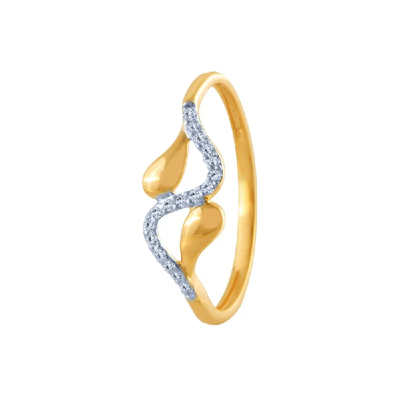 14k (585) Yellow Gold And Diamond Ring For Women