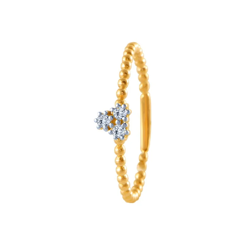 14k (585) Yellow Gold And Diamond Ring For Women