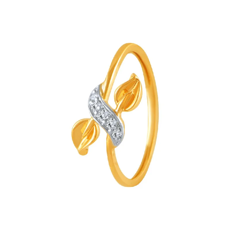 14k (585) Yellow Gold And Diamond Ring For Women