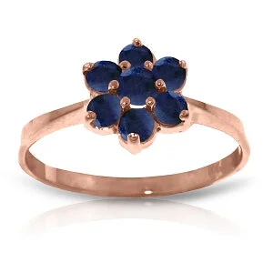 14K Solid Rose Gold Ring w/ Natural Sapphires