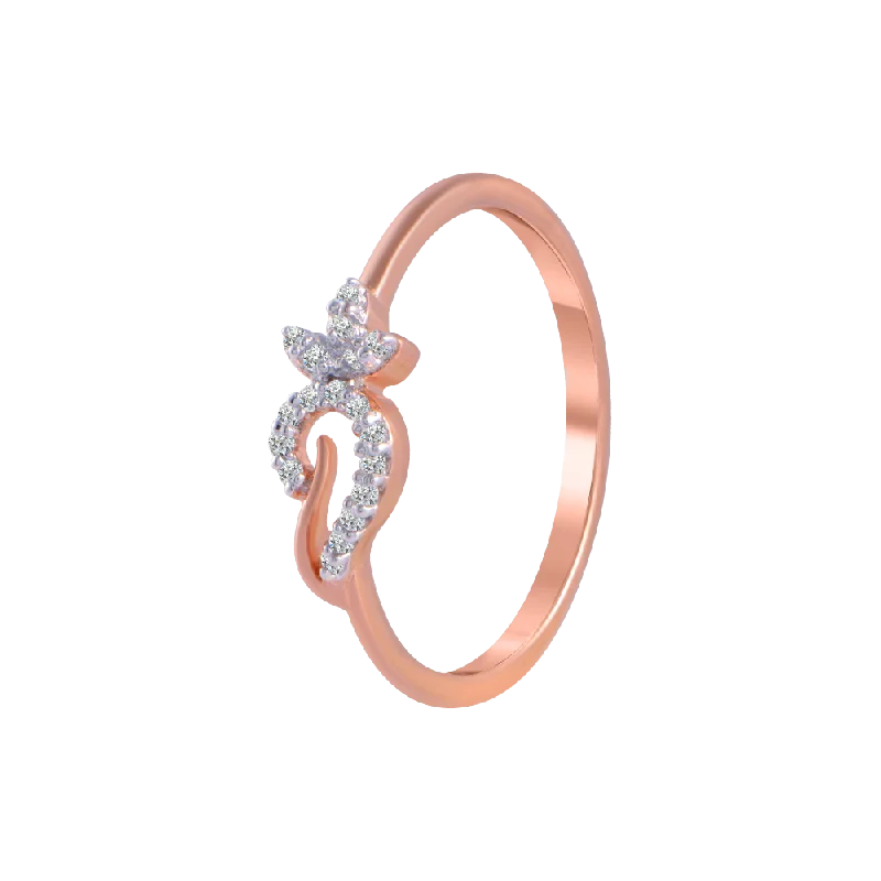 14KT (585) Rose Gold And Diamond Ring For Women