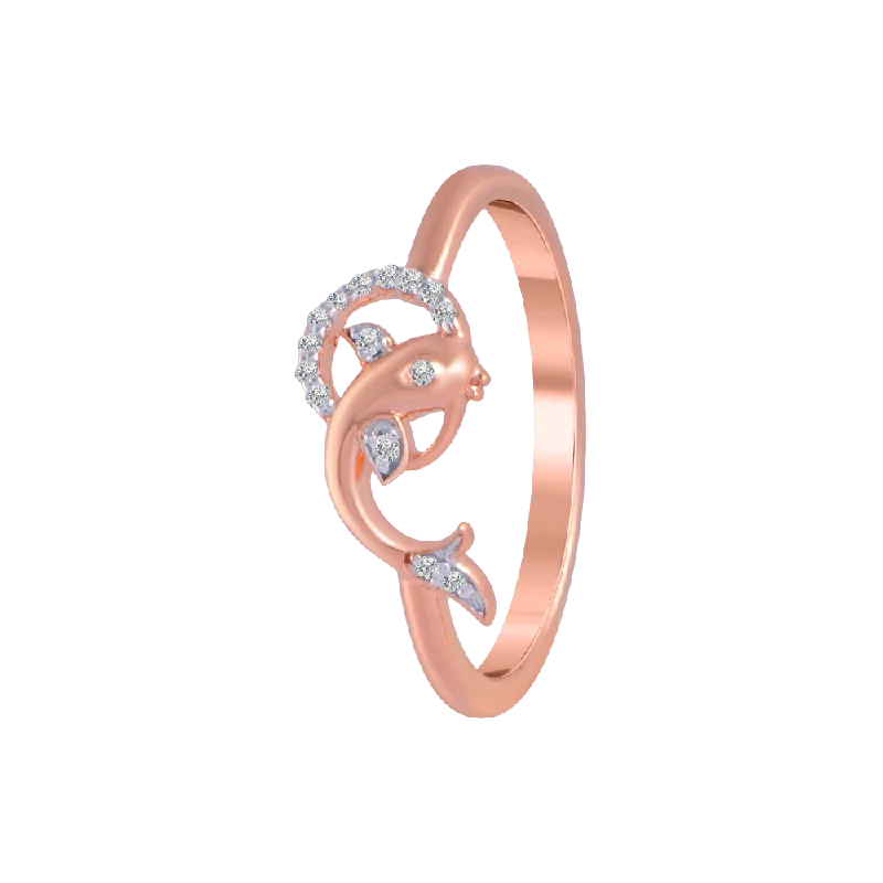 14KT (585) Rose Gold And Diamond Ring For Women