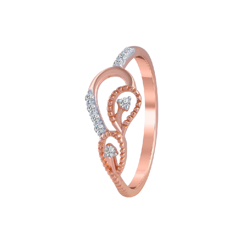 14KT (585) Rose Gold And Diamond Ring For Women