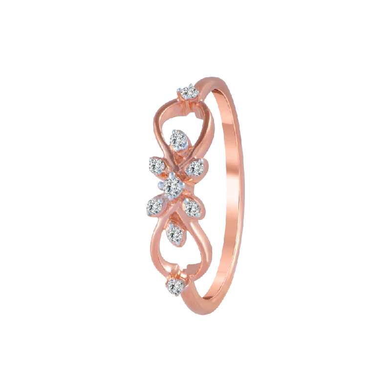 14KT (585) Rose Gold And Diamond Ring For Women