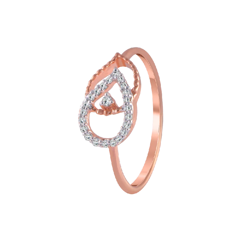 14KT (585) Rose Gold And Diamond Ring For Women