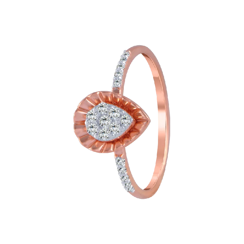 14KT (585) Rose Gold And Diamond Ring For Women