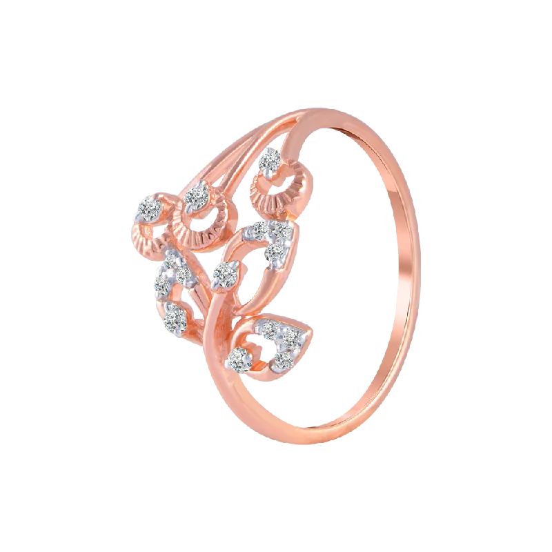 14KT (585) Rose Gold And Diamond Ring For Women