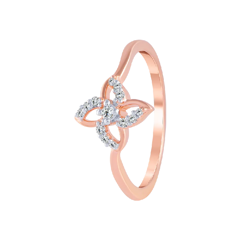 14KT (585) Rose Gold And Diamond Ring For Women