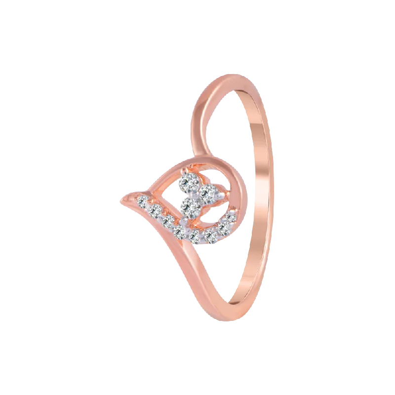 14KT (585) Rose Gold And Diamond Ring For Women