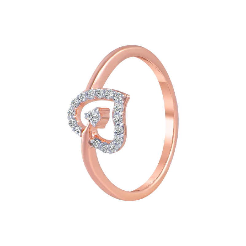 14KT (585) Rose Gold And Diamond Ring For Women