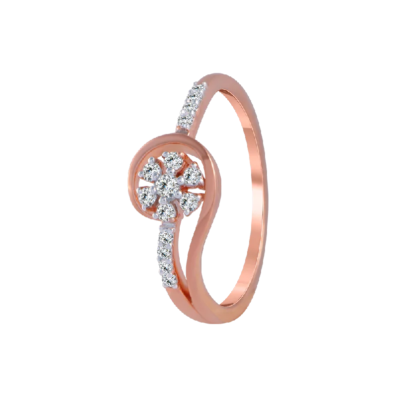 14KT (585) Rose Gold And Diamond Ring For Women