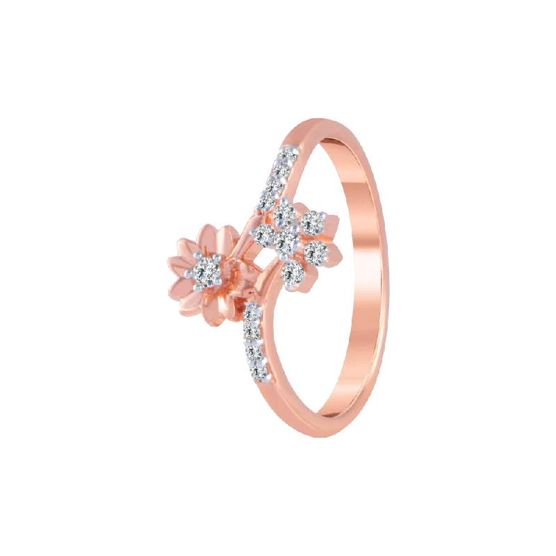 14KT (585) Rose Gold And Diamond Ring For Women