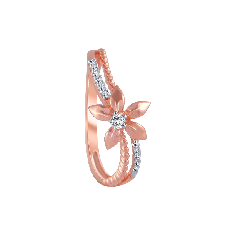 14KT (585) Rose Gold And Diamond Ring For Women