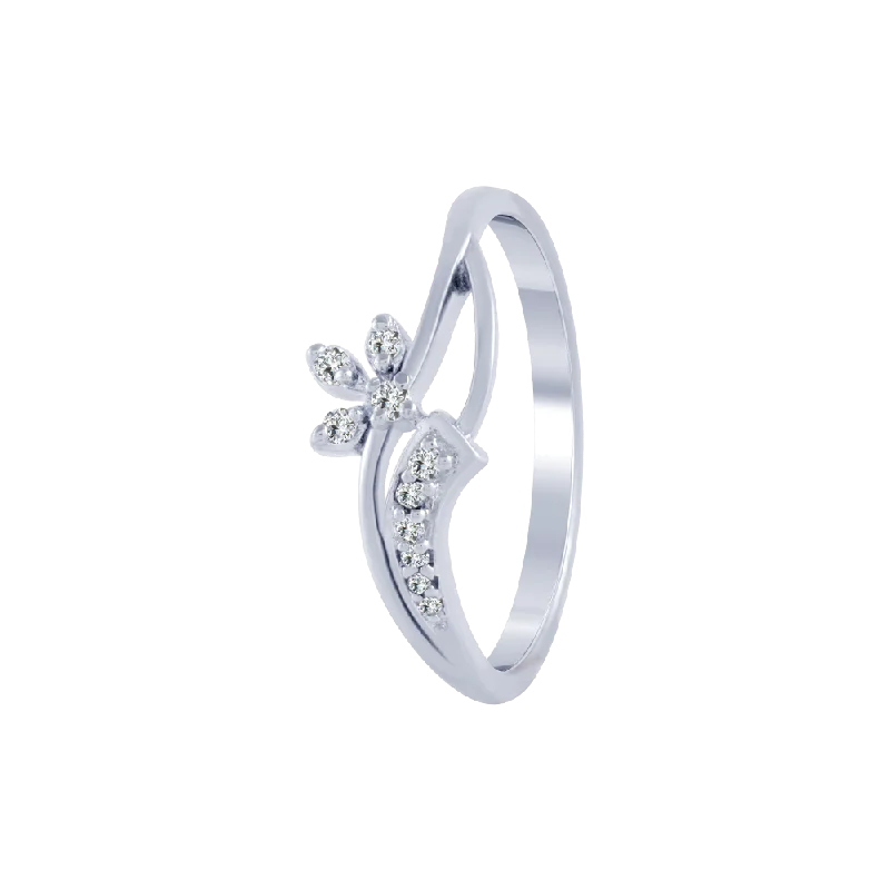 14KT (585) White Gold And Diamond Ring For Women