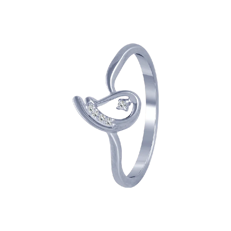 14KT (585) White Gold And Diamond Ring For Women