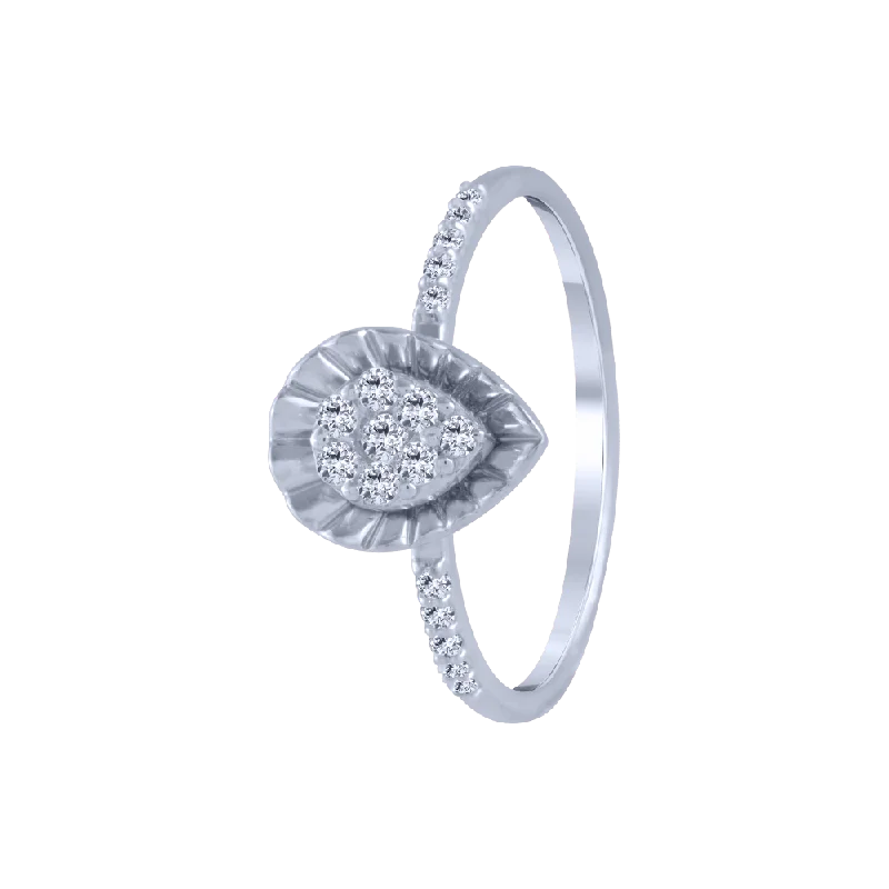 14KT (585) White Gold And Diamond Ring For Women