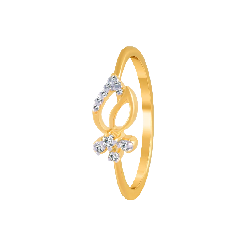 14KT (585) Yellow Gold And Diamond Ring For Women