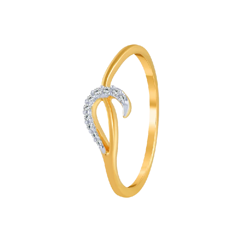 14KT (585) Yellow Gold And Diamond Ring For Women