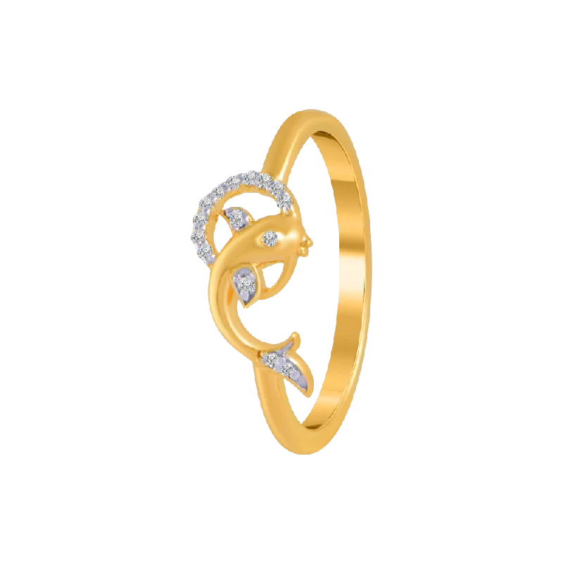 14KT (585) Yellow Gold And Diamond Ring For Women