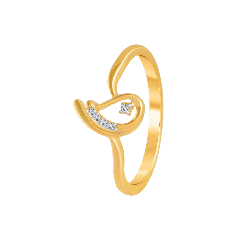 14KT (585) Yellow Gold And Diamond Ring For Women