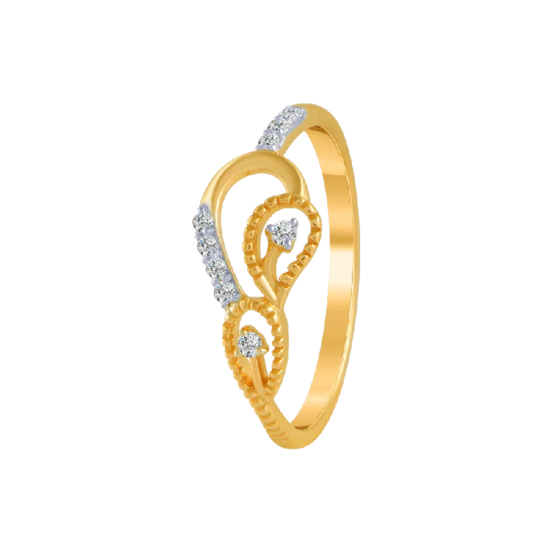 14KT (585) Yellow Gold And Diamond Ring For Women