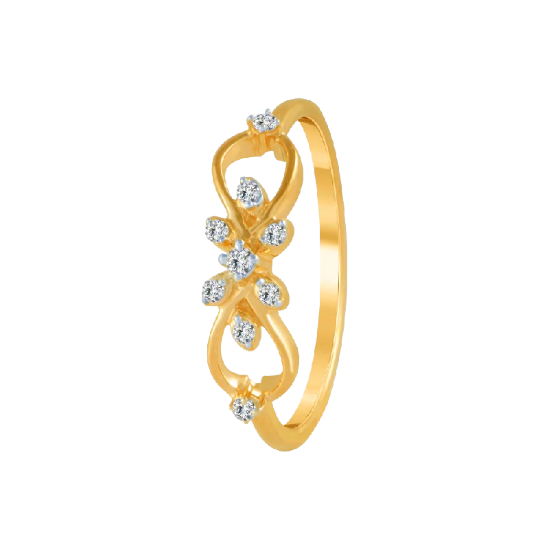 14KT (585) Yellow Gold And Diamond Ring For Women