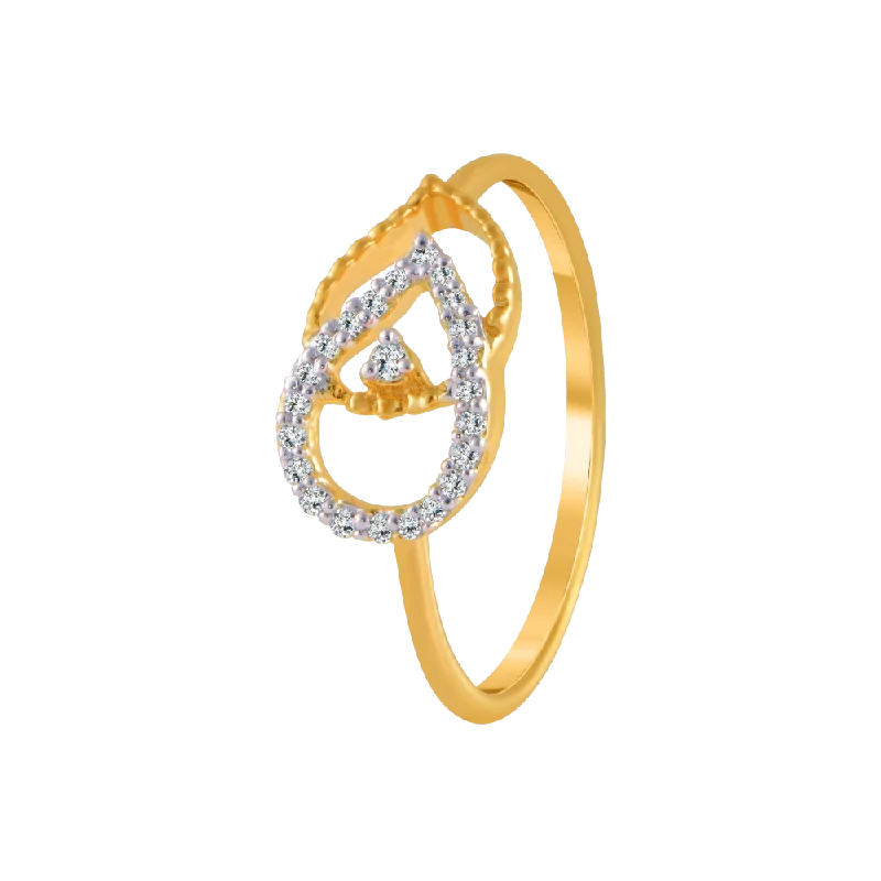 14KT (585) Yellow Gold And Diamond Ring For Women