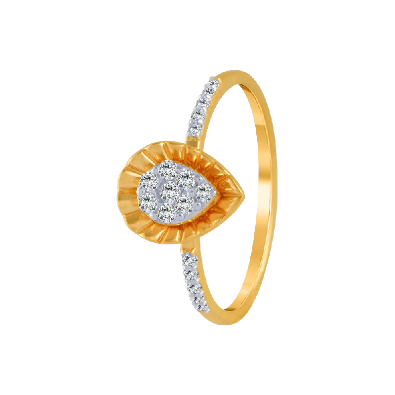 14KT (585) Yellow Gold And Diamond Ring For Women