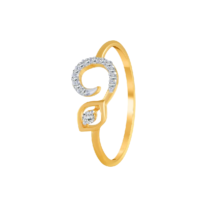 14KT (585) Yellow Gold And Diamond Ring For Women