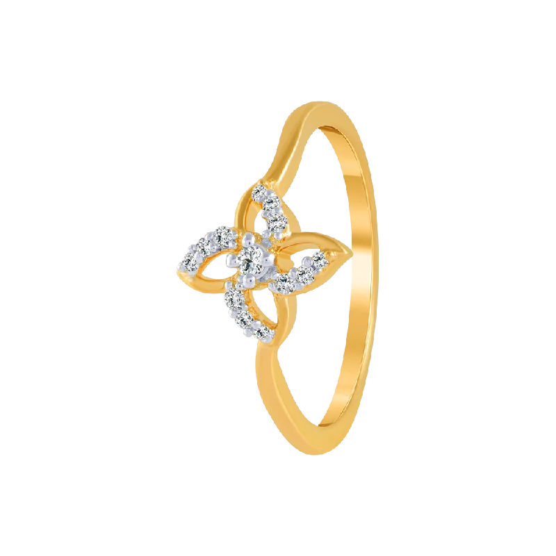 14KT (585) Yellow Gold And Diamond Ring For Women