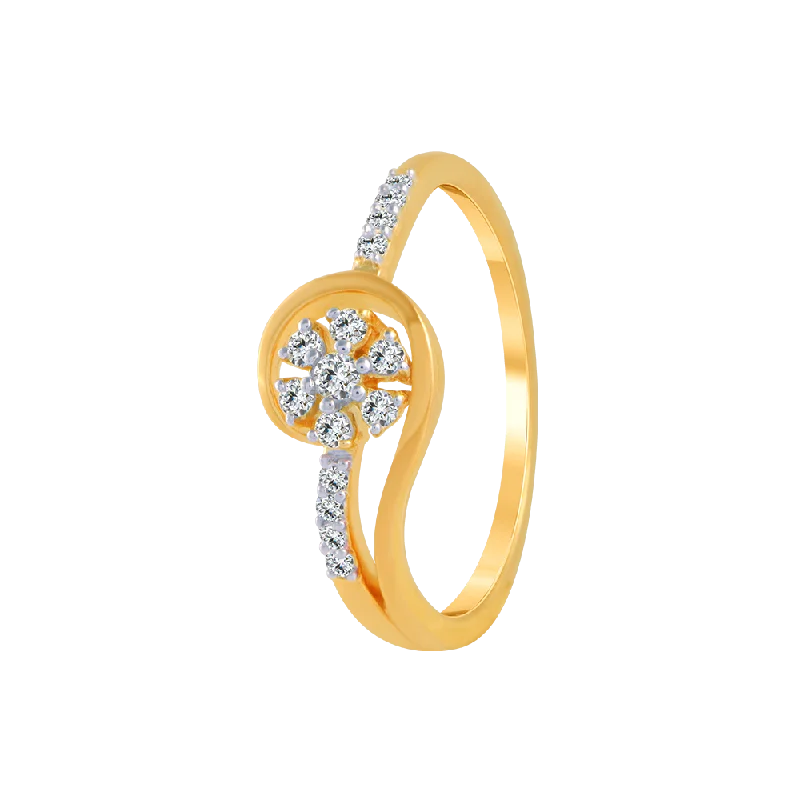 14KT (585) Yellow Gold And Diamond Ring For Women