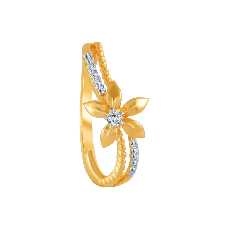 14KT (585) Yellow Gold And Diamond Ring For Women