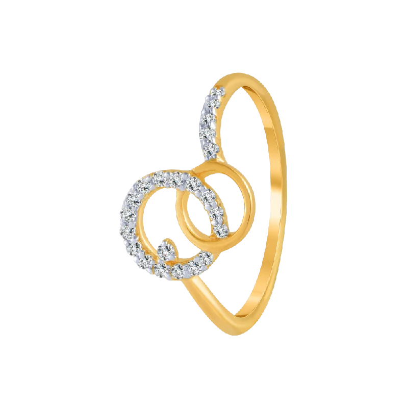 14KT (585) Yellow Gold And Diamond Ring For Women