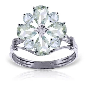 2.43 Carat 14K Solid White Gold Ring Natural Aquamarine