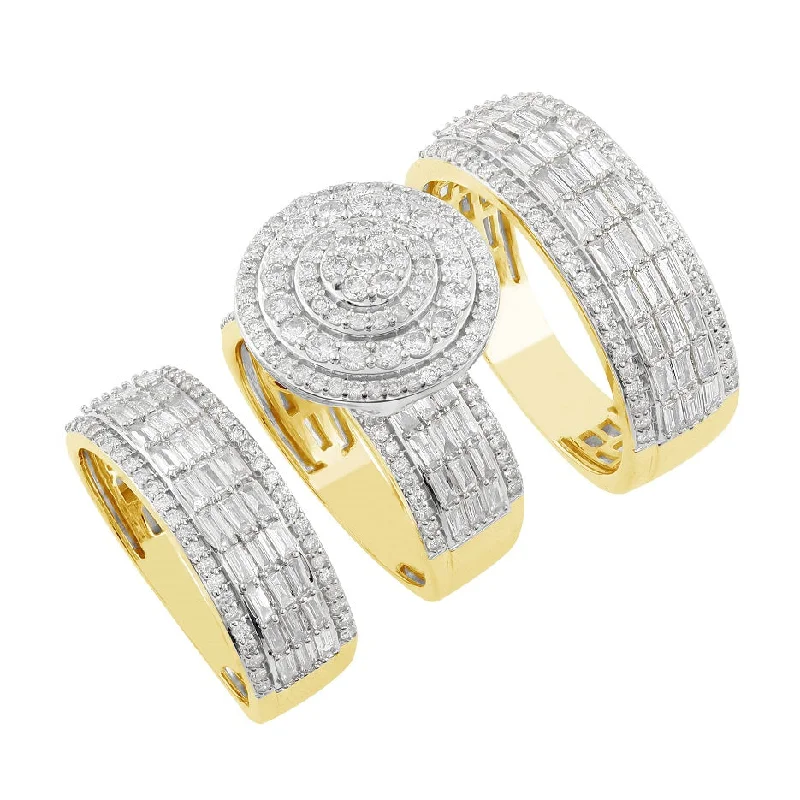 3.65ct Diamond 3pc Wedding Set in 14KT Yellow Gold / RN25217