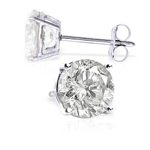 4.5 Carat 14K Solid White Gold Cubic Zirconia Stud Earrings