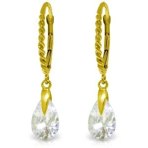 4.5 Carat 14K Solid Yellow Gold Diva Cubic Zirconia Earrings