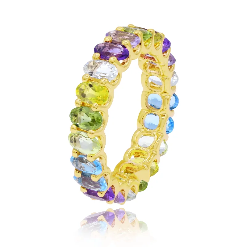 4.81ct Multi-Color Stone Ring set in 14KT Yellow Gold / RN61Z