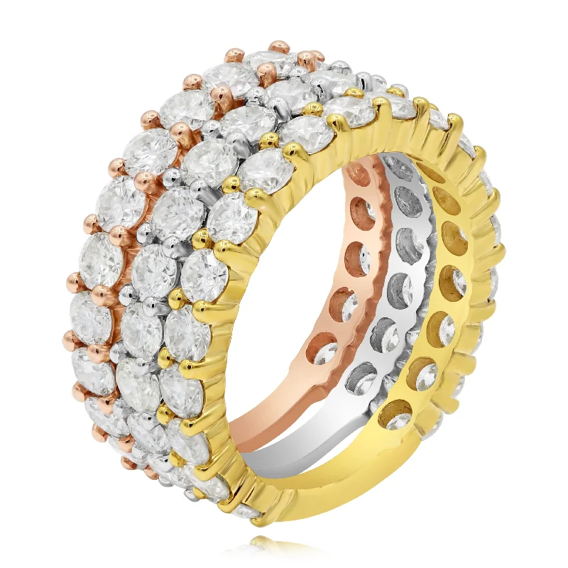 5.10ct Diamond Ring set in 18KT White, Yellow and Rose Gold / ARA15325A