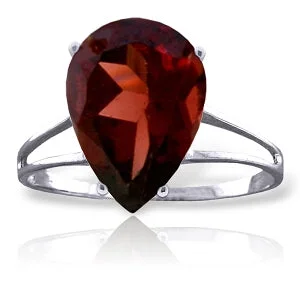 5 Carat 14K Solid White Gold This Tender Night Garnet Ring