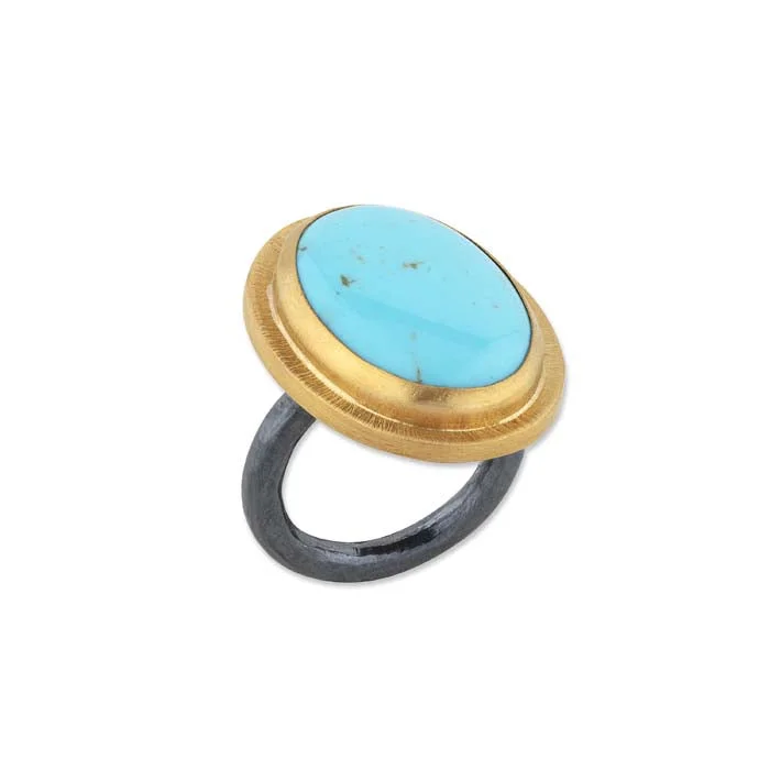 Lika Behar "Gela" Ring in 24K Yellow Gold and Oxidized Sterling Silver