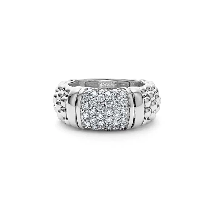 LAGOS 9MM Caviar Diamond Ring in Sterling Silver